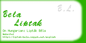 bela liptak business card